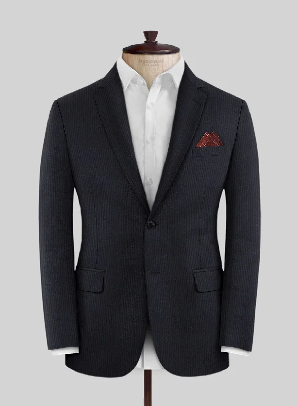 Scabal Cosmopolitan Stripe Isora Blue Wool Jacket Print Jacket Jacquard Jacket Patchwork Jacket