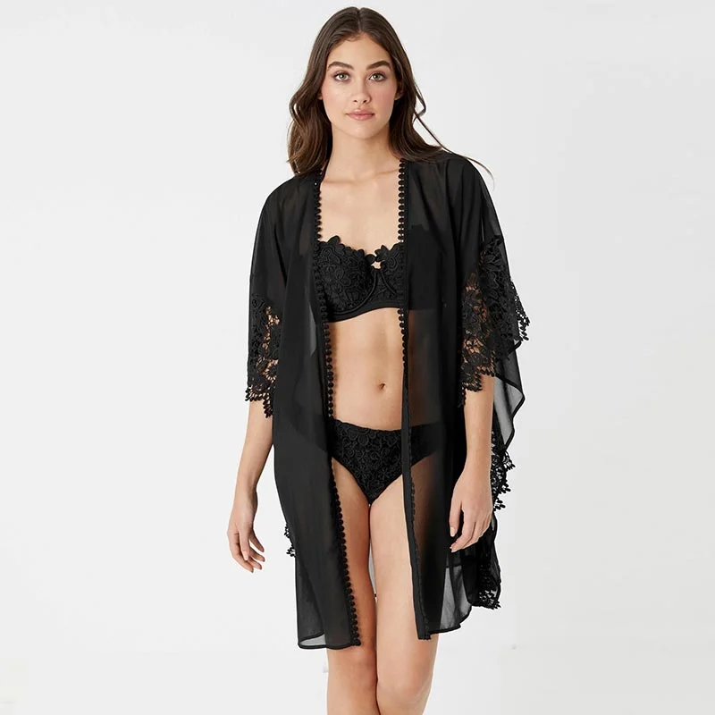 Womens Lipsy Lace Trim Kimono #Lace #Cardigan Elasticated Padded Insulated