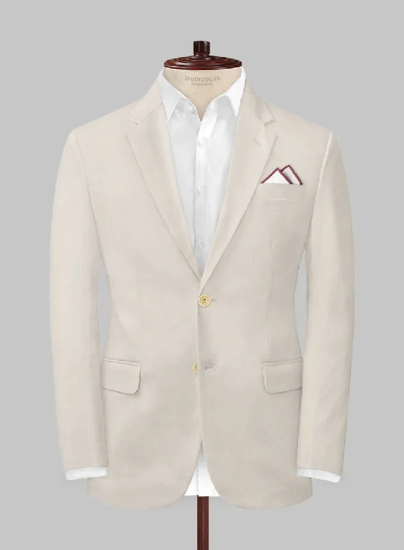 Scabal Light Beige Cashmere Cotton Jacket Wool Jacket Cashmere Jacket Tweed Jacket
