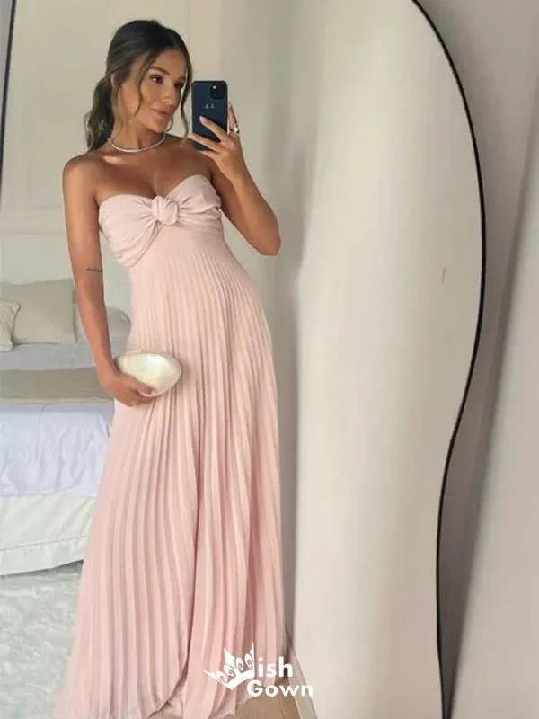 Elegant Light Pink Strapless Sweetheart A-line Long  Party Dress Prom Dresses,Evening Dress Online, WGP879 Tunics Custom made