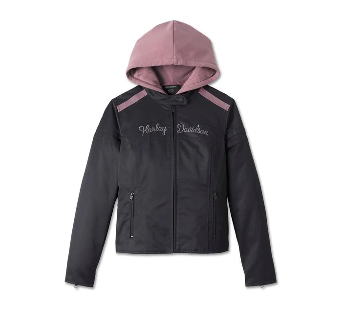 Harley-Davidson Women's Miss Enthusiast 3-in-1 Jacket Print Jacket Jacquard Jacket Patchwork Jacket