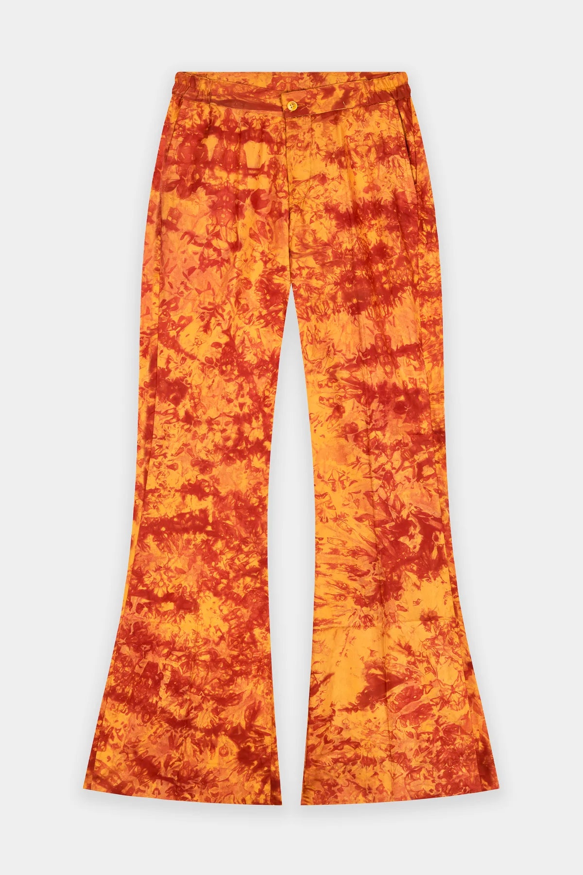 Dejedje III Tailor Fitted Flare Cut Pant - Custard Yellow/Wine Warm Wool Trousers