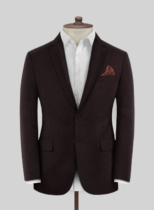Scabal Sapphire Herringbone Wine Wool Jacket Cardigan Sweater Pullover