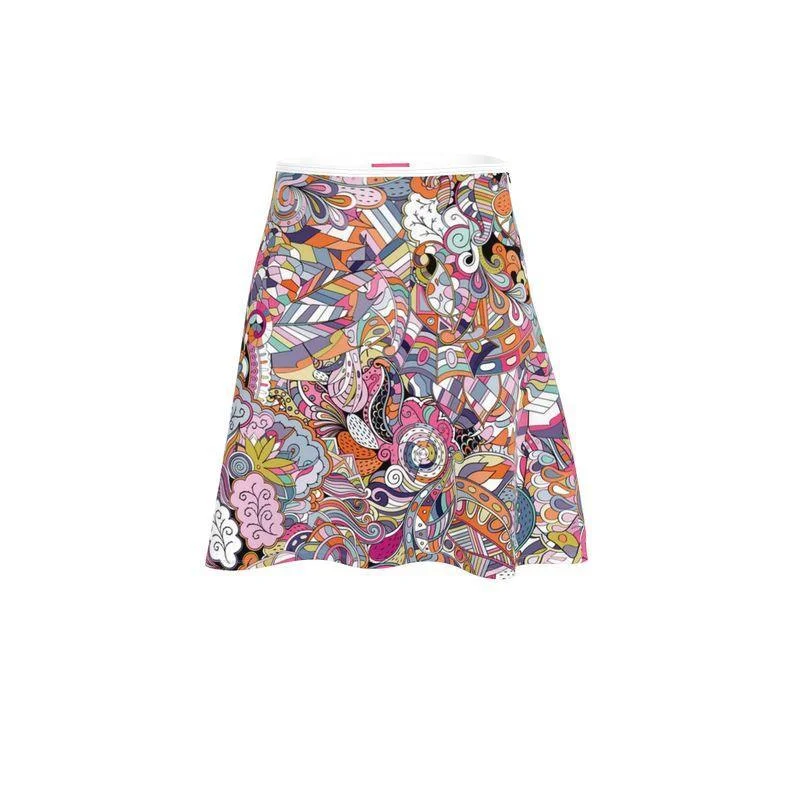 Kyuka Knee Length Skater Skirt lace skirt romantic