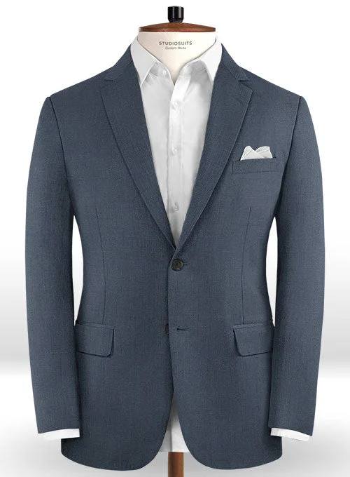 Scabal Blue Twill Wool Jacket Fleece Jacket Down Jacket Feather Jacket