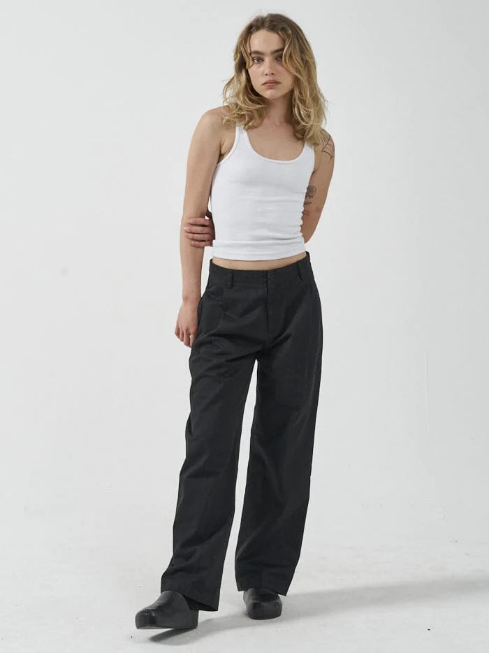 Thrills Ivy Mid Rise Pleated Pant Classic Straight-Leg Pants