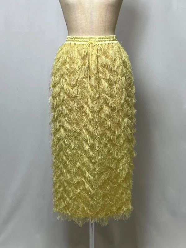 Fringe / Skirt chiffon skirt lightweight