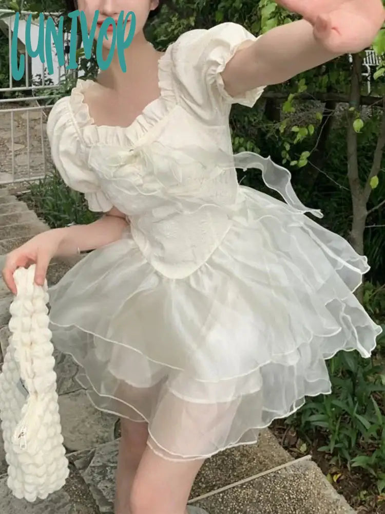 Lunivop French Short Party Dress Women Puff Sleeve Elegant Vintage Mini Dress Female Autumn Casual Kawaii Lolita Dress Korean Chic Tunics Canvas sturdy Lunivop French Short Party Dress Women Puff Sleeve Elegant Vintage Mini Dress Female Autumn Casual Kawaii Lolita Dress Korean Chic Tunics Canvas sturdy