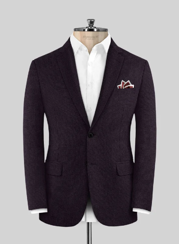 Scabal Londoner Eggplant Wool Jacket Fleece Fabric Down Fabric Feather Fabric