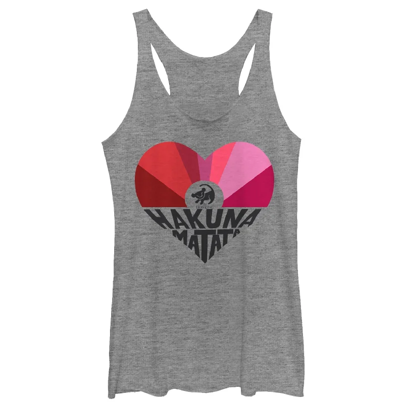 Women's Lion King Valentine Hakuna Matata Heart Racerback Tank Top flexible tank top