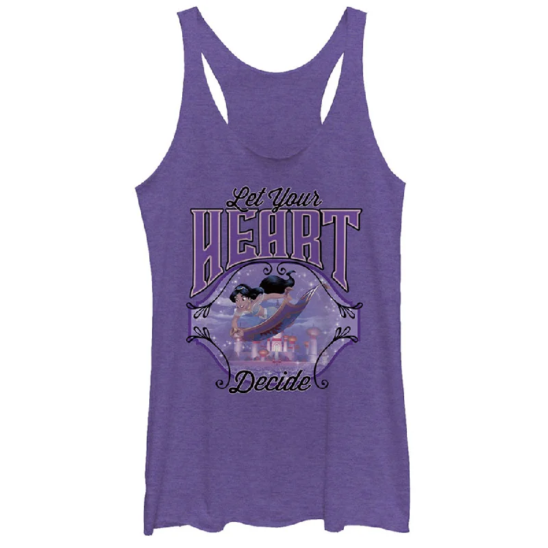 Women's Aladdin Jasmine Heart Decide Racerback Tank Top lounge tank top