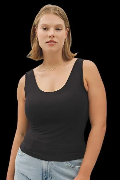 PLUS Scoop Neck Basic Essentials Tank comfortable tank top