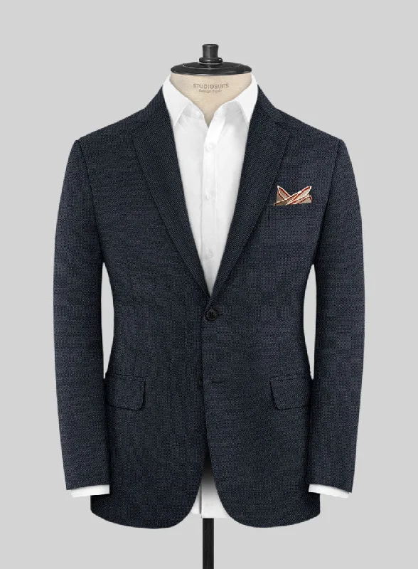 Scabal Londoner Twill Navy Wool Jacket Belted Jacket Elasticated Jacket Padded Jacket