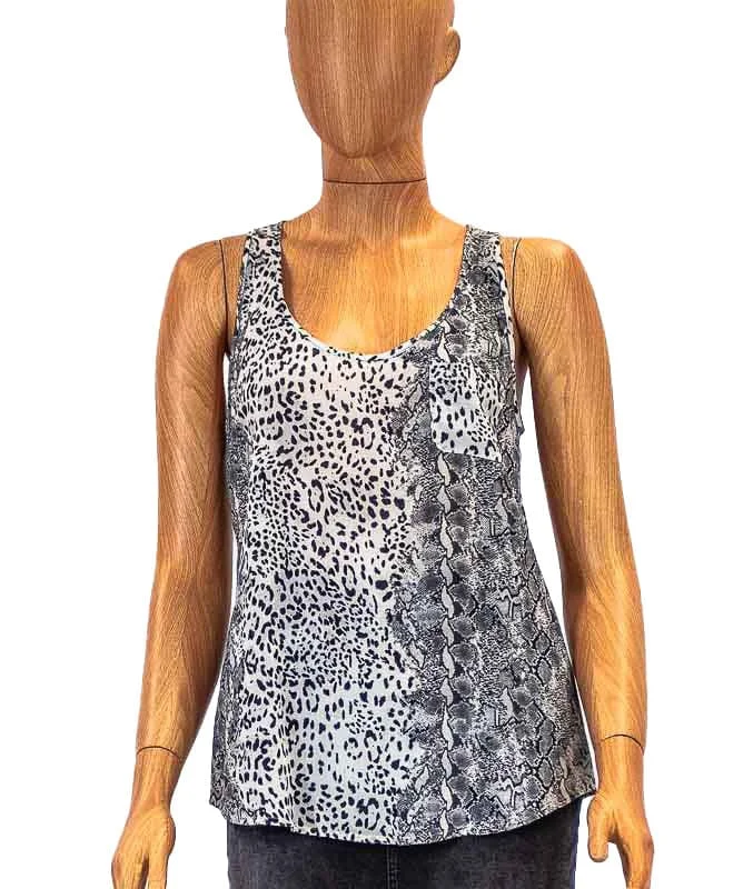 Animal Print Silk Tank strappy tank top