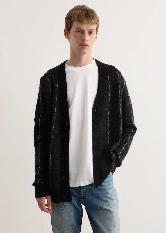 Billy Cardigan Houndstooth Herringbone Solid