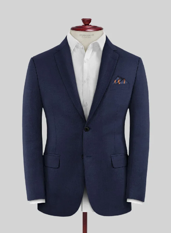 Scabal Cosmopolitan Bottle Blue Wool Jacket Tailored Jacket Straight Jacket A-Line Jacket