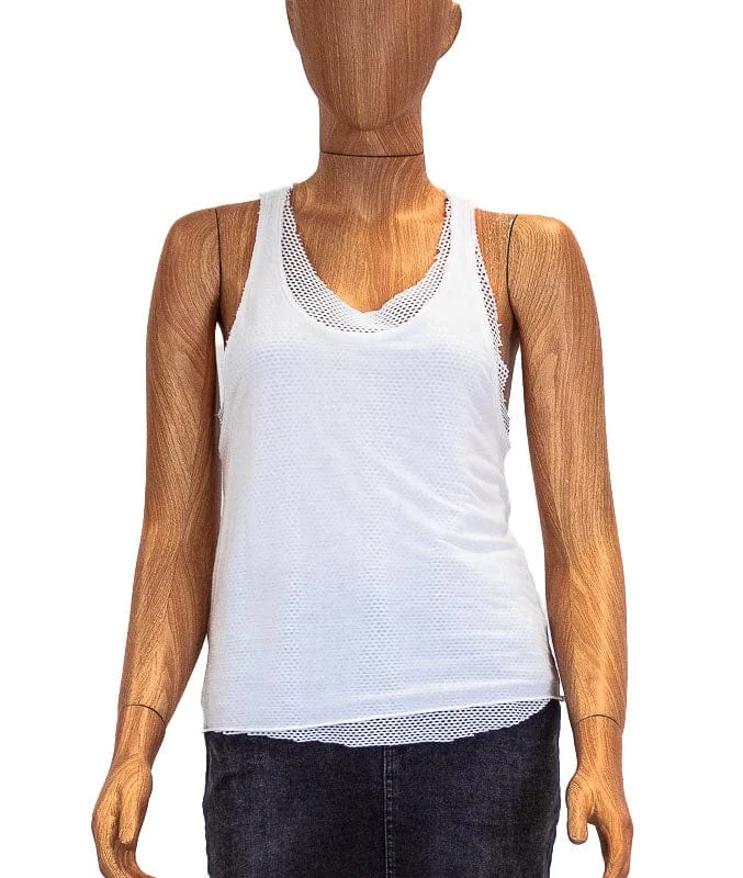 White Layered Racerback Tank soft tank top