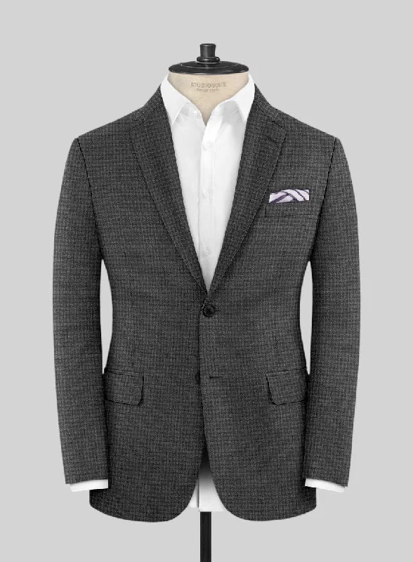 Scabal Guroa Black Wool Jacket Toggled Jacket Drawstring Jacket Belted Jacket