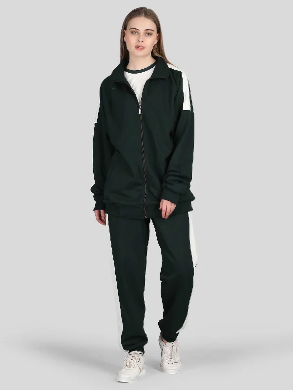 Women's Survival Game-Inspired Green Tracksuit - Jacket, T-Shirt & Joggers Set Hoodie Zip-Up Jacket Button-Up Jacket