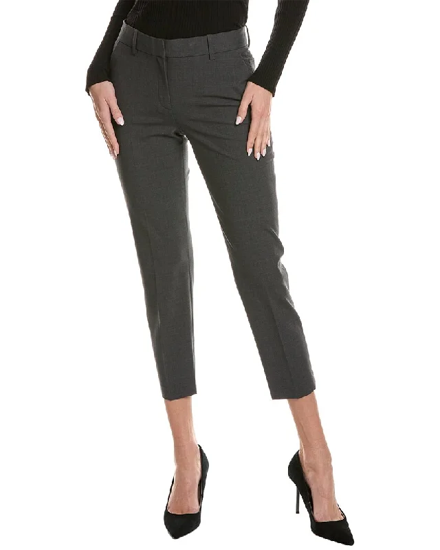 Theory Treeca 2 Tailored Wool-Blend Pant Sleek Black Pants