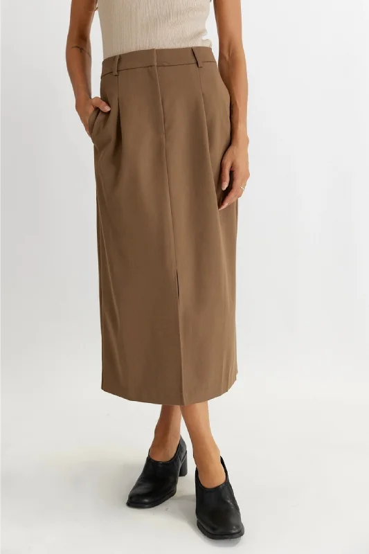 PENNY TAILORED MIDI SKIRT high slit skirt