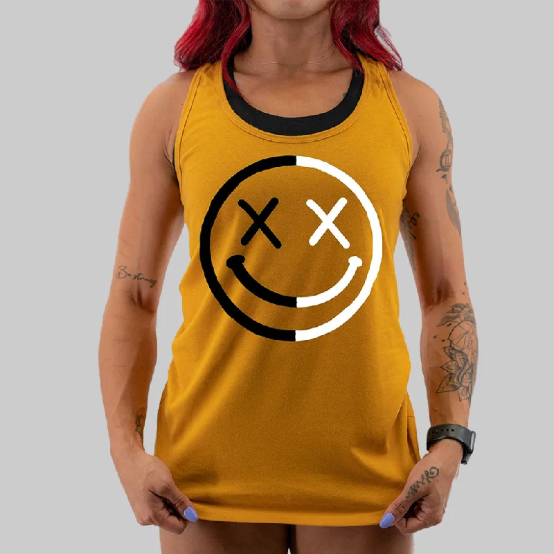 Salty Savage Ladies "OG Smile” Racerback Tank  | Yin Yang Edition adorable tank top