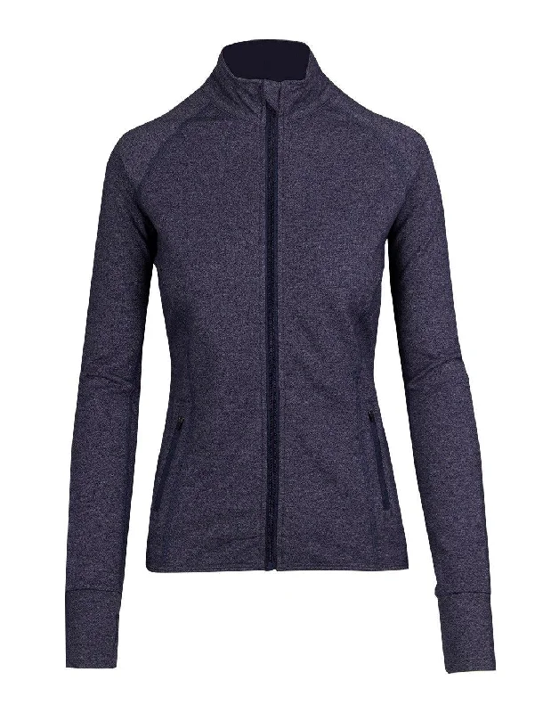 Ladies Greatness Heather Jacket - Navy Heather Denim Jacket Leather Jacket Suede Jacket