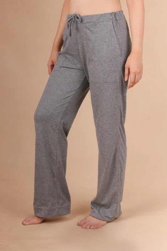 Women's Drawstring Pants with Patch Pockets Classic Straight Pants
