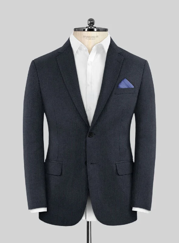 Scabal Tornado Stripes Midnight Blue Wool Jacket Mesh Jacket Canvas Jacket Denim Jacket