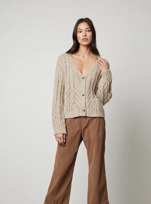Hazel | Alpaca Cardigan Notch Collar Peter Pan Collar Cowl Neck