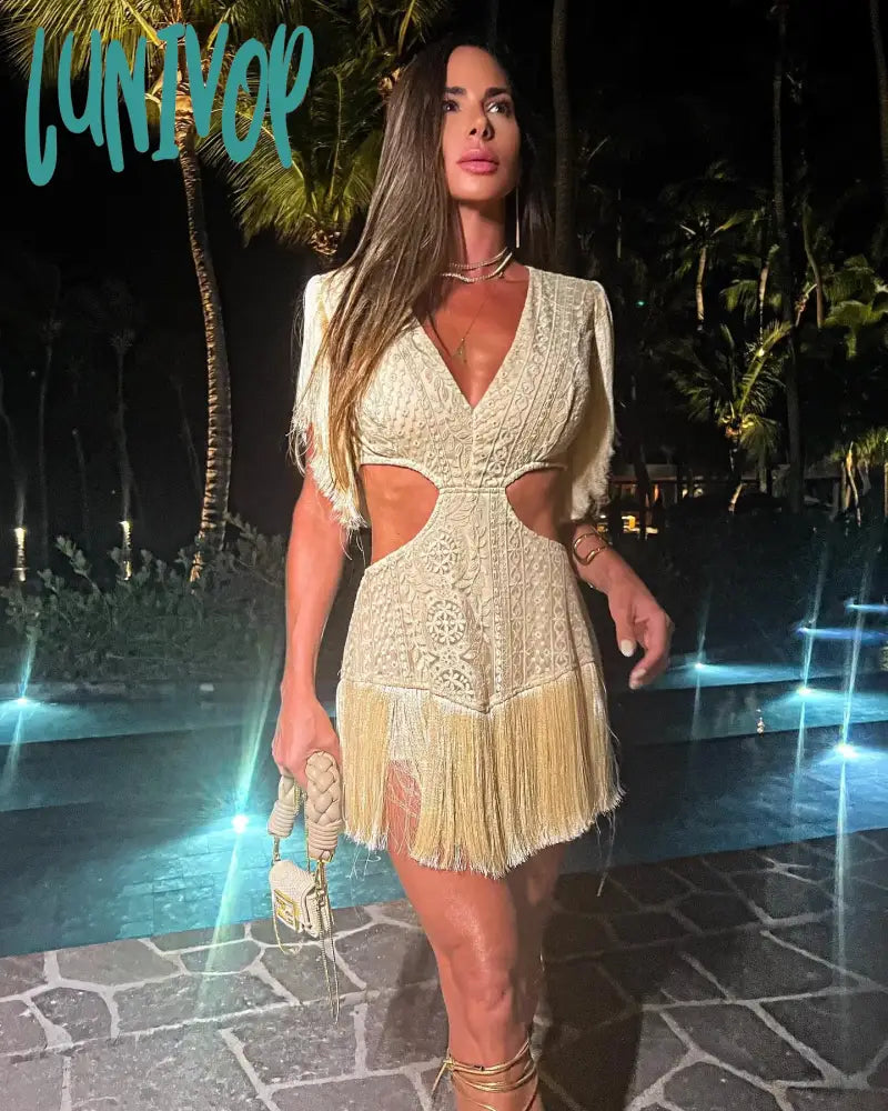 Lunivop New Lace Women Party Dress Bodycon Women's Dresses Fashion Evening Gown V-Neck Mini Tassle Dress Sexy Chic Cocktail Dress Chiffon Maxi Beach Lunivop New Lace Women Party Dress Bodycon Women's Dresses Fashion Evening Gown V-Neck Mini Tassle Dress Sexy Chic Cocktail Dress Chiffon Maxi Beach