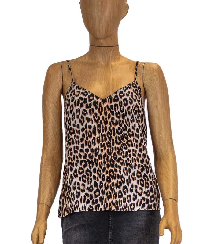 Printed Silk Tank cherry red tank
