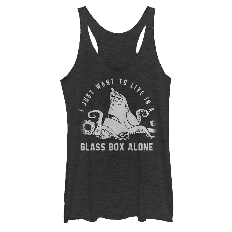 Women's Finding Dory Hank Glass Box Alone Racerback Tank Top adorable tank top