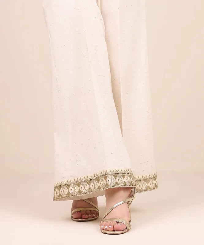 Embroidered Multi Neps Flared Pants Trendy Printed Leggings