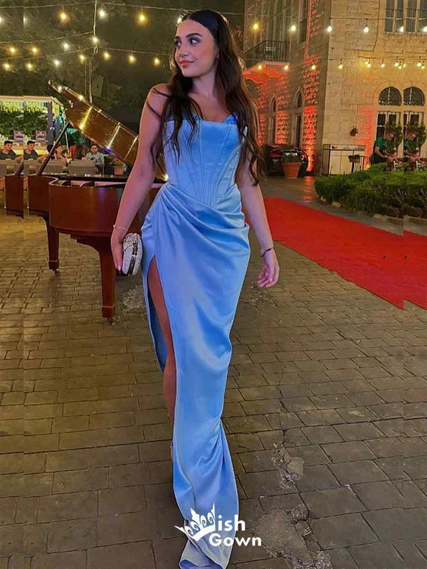 Sexy Blue Mermaid Side Slit Long Party Dress Prom Dresses,Evening Dress Online, WGP897 Tunics Bridal satin Sexy Blue Mermaid Side Slit Long Party Dress Prom Dresses,Evening Dress Online, WGP897 Tunics Bridal satin