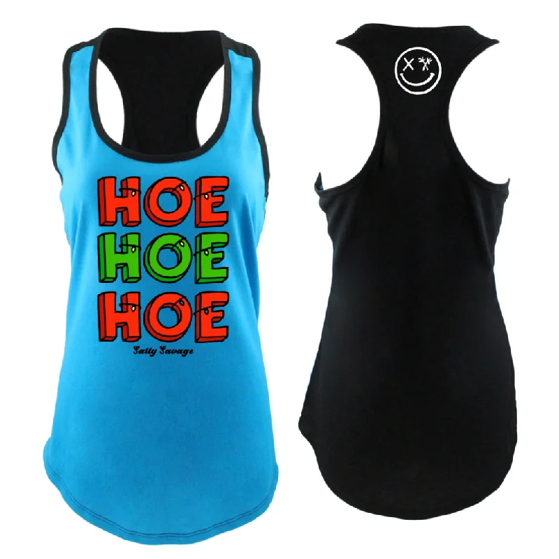 Salty Savage Ladies “HOE HOE HOE” Two Tone Racerback Tank fashionable tank top