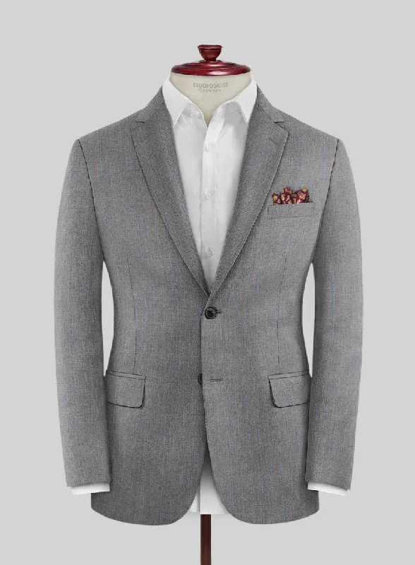Scabal Cosmopolitan Stripe Gray Wool Jacket Plaid Jacket Tartan Jacket Houndstooth Jacket