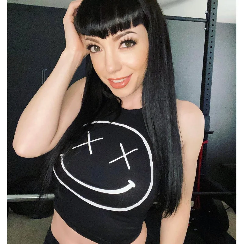 Salty Savage Ladies "OG Smile" High Neck Sleeveless Crop Tank cozy tank top