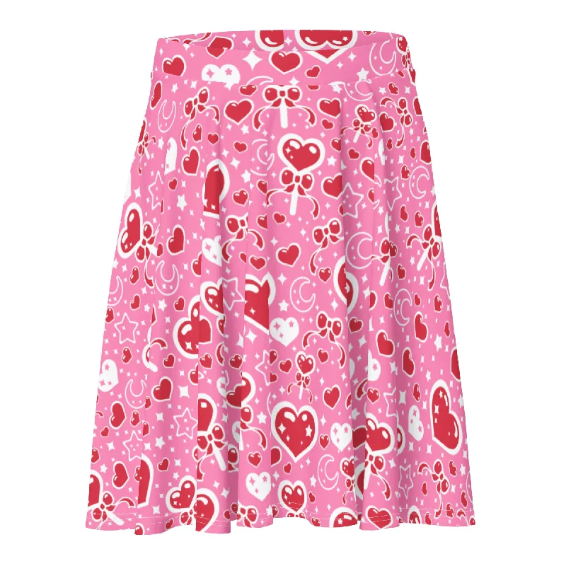 Sweet Feelings Pink Skater Skirt tiered skirt playful