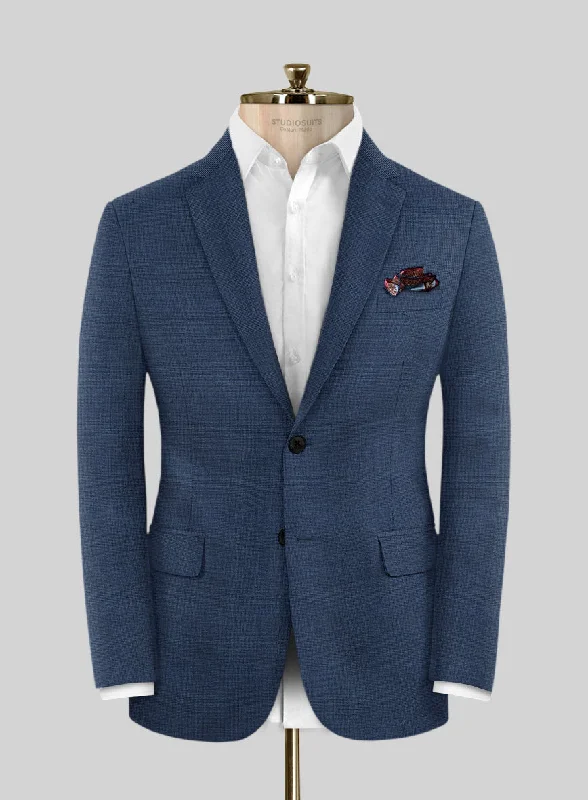 Scabal Cosmopolitan Nailhead Blue Wool Jacket Wool Jacket Cashmere Jacket Tweed Jacket