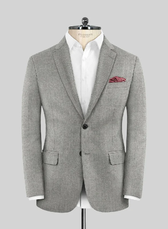 Scabal Londoner Light Gray Wool Jacket Fleece Jacket Down Jacket Feather Jacket