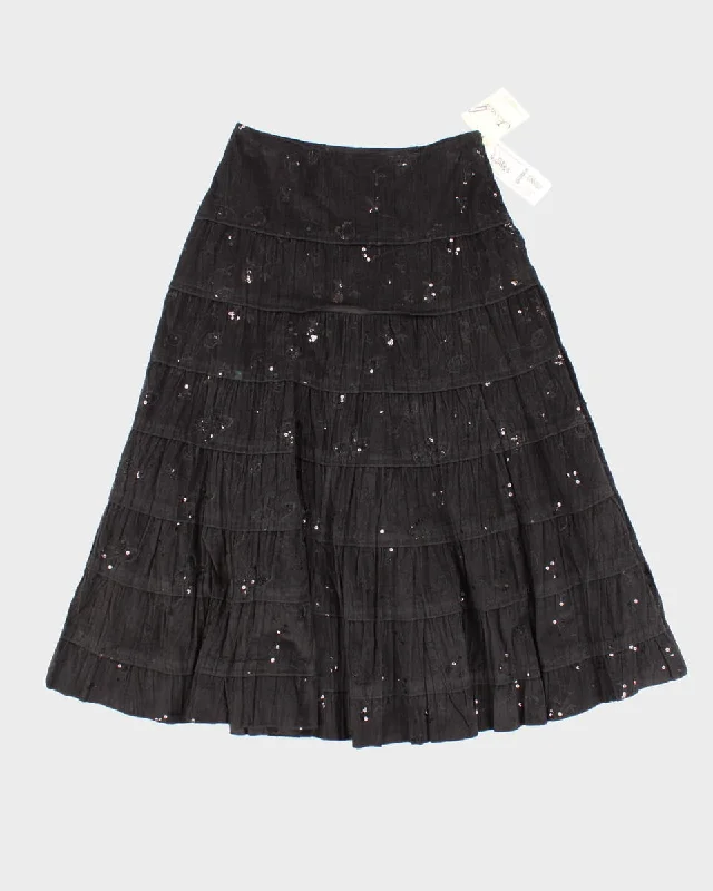 Y2K 00s Jessica Corduroy Sequined Tiered Skirt - M corduroy skirt cozy