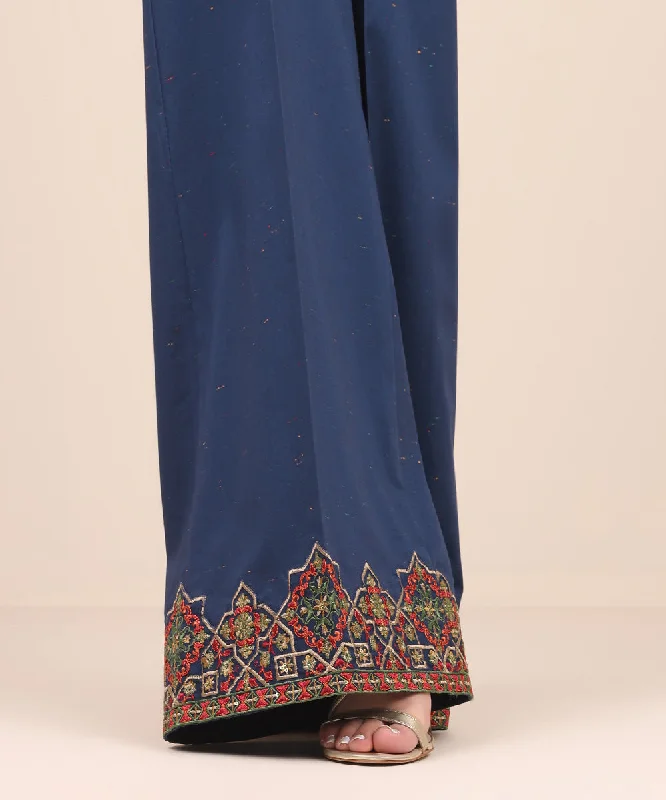 Embroidered Multi Neps Flared Pants Comfortable Jogger Trousers