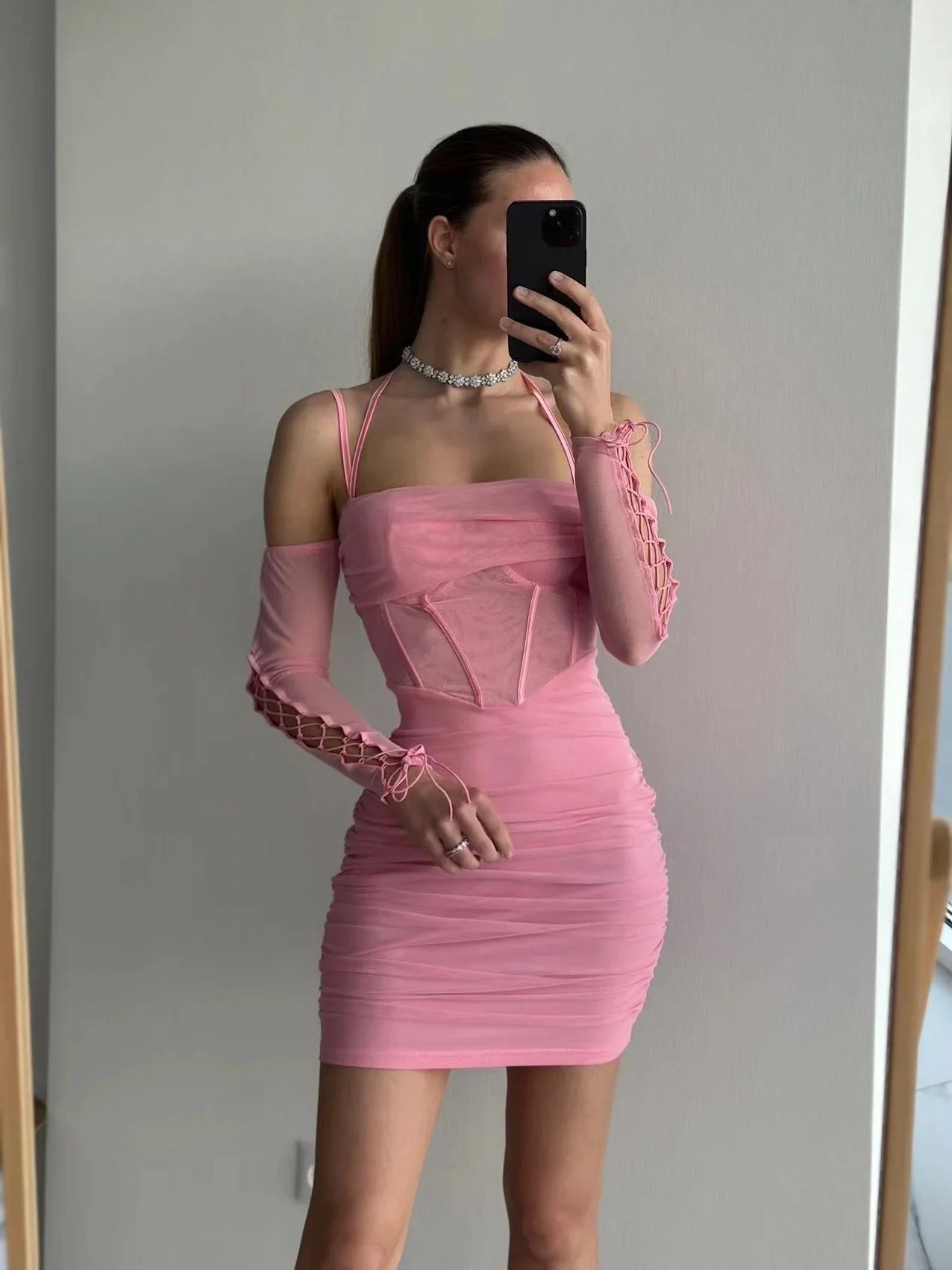 Cifeeo-Elegant Off The Shoulder Mesh Dress Sexy Halter Boning Bodycon Birthday Party Dresses Pink Summer Dresses Women Tunics Chic elegant Cifeeo-Elegant Off The Shoulder Mesh Dress Sexy Halter Boning Bodycon Birthday Party Dresses Pink Summer Dresses Women Tunics Chic elegant