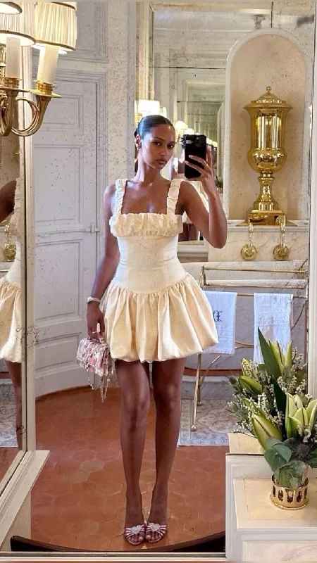Cifeeo-back to school outfits 16th Birthday A Line Straps Ivory Homecoming Dresses Short Mini Party Dress C3099 Tunics Satin smooth Cifeeo-back to school outfits 16th Birthday A Line Straps Ivory Homecoming Dresses Short Mini Party Dress C3099 Tunics Satin smooth