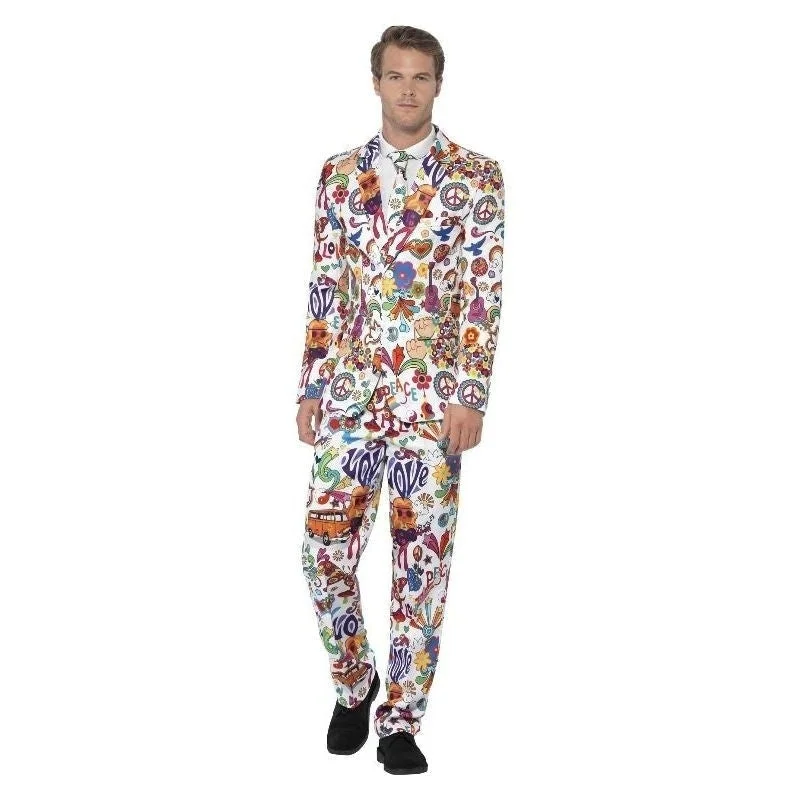 Groovy Suit Adult Stand Out Multi Coloured Jacket Trousers Tie Lace Jacket Ribbed Jacket Sequined Jacket