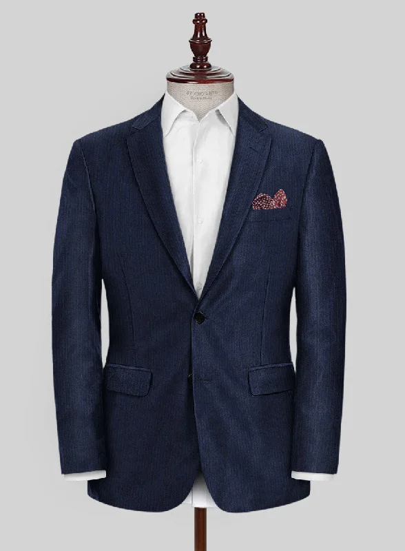 Scabal Londoner Sarcos Stripe Blue Wool Jacket Quilted Jacket Puffer Jacket Insulated Jacket
