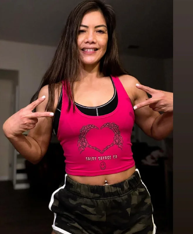 Ladies "Live, Love, Die" Racerback Crop Tank bold tank top