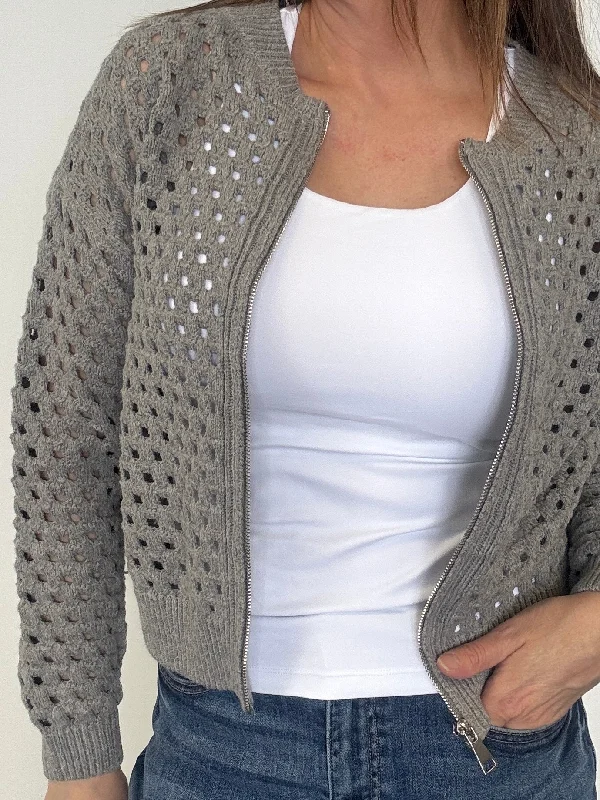 ELAN Aster Sweater Cardigan Seamless Knitted Crochet
