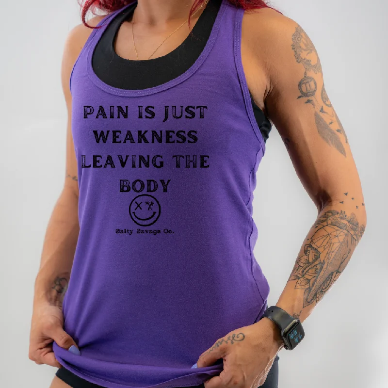 Ladies "Pain Expels Weakness" Racerback Tank low neck tank